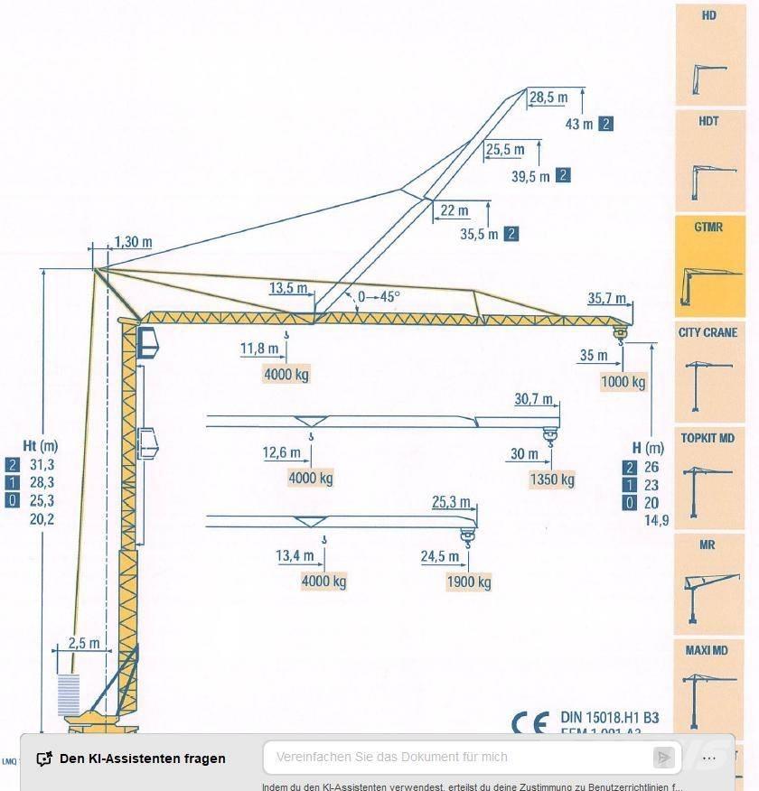 Potain GTMR 331 B Kranovi tornjevi