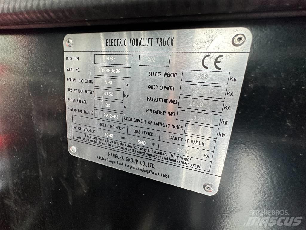 Hangcha CPD35-XD2 Električni viljuškari
