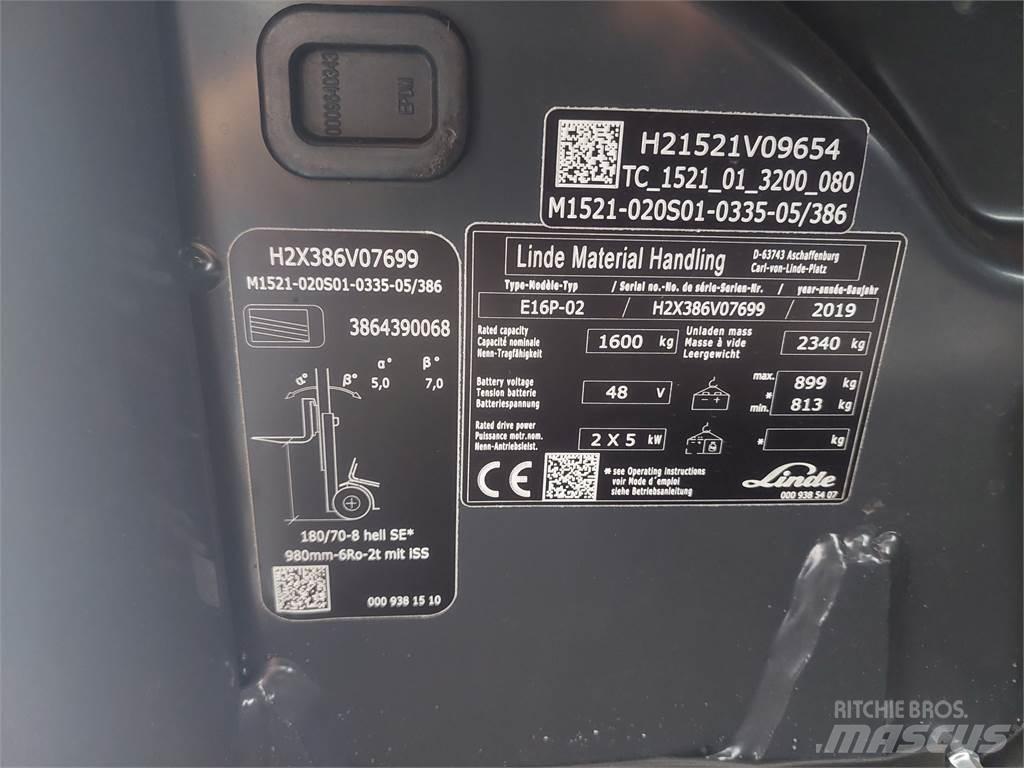 Linde E16P 02 Električni viljuškari