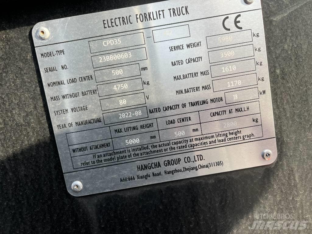 Hangcha CPD35-XD2 Električni viljuškari