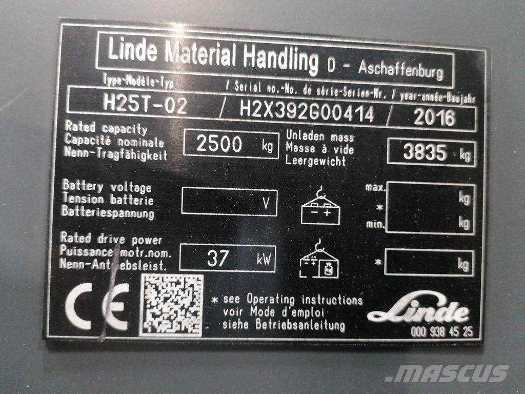 Linde H25T-02 Plinski viljuškari