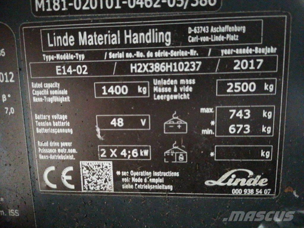 Linde E14-02 Električni viljuškari