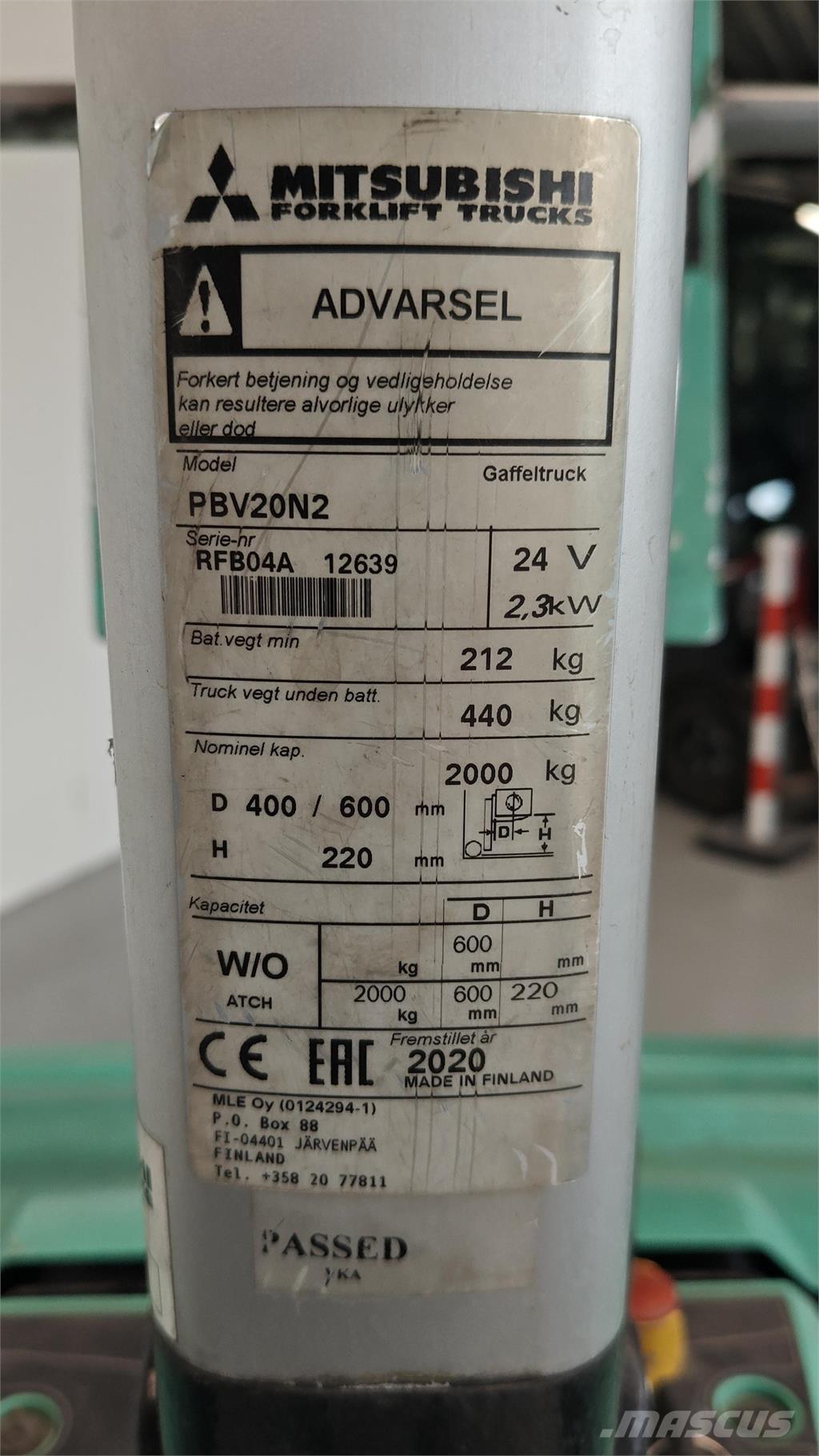 Mitsubishi PBV20N2 Platformna kolica