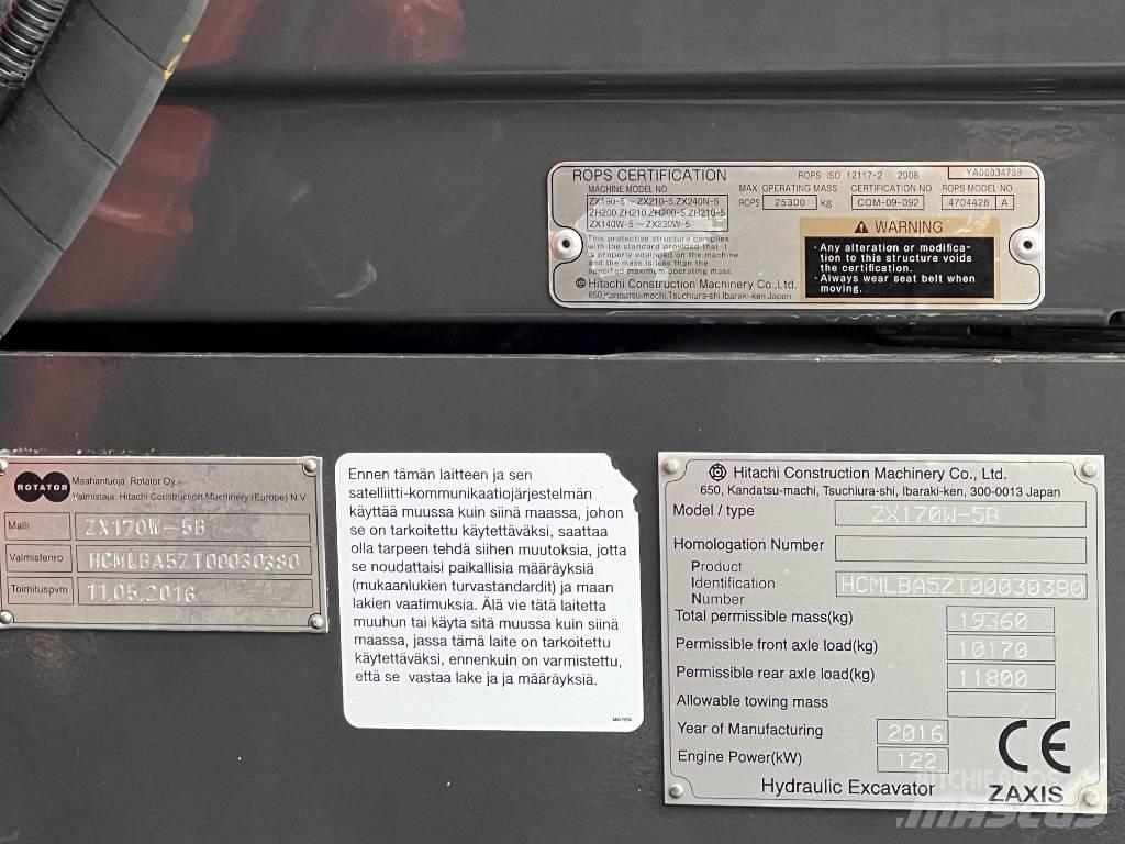 Hitachi ZX 170W-5B Bageri točkaši