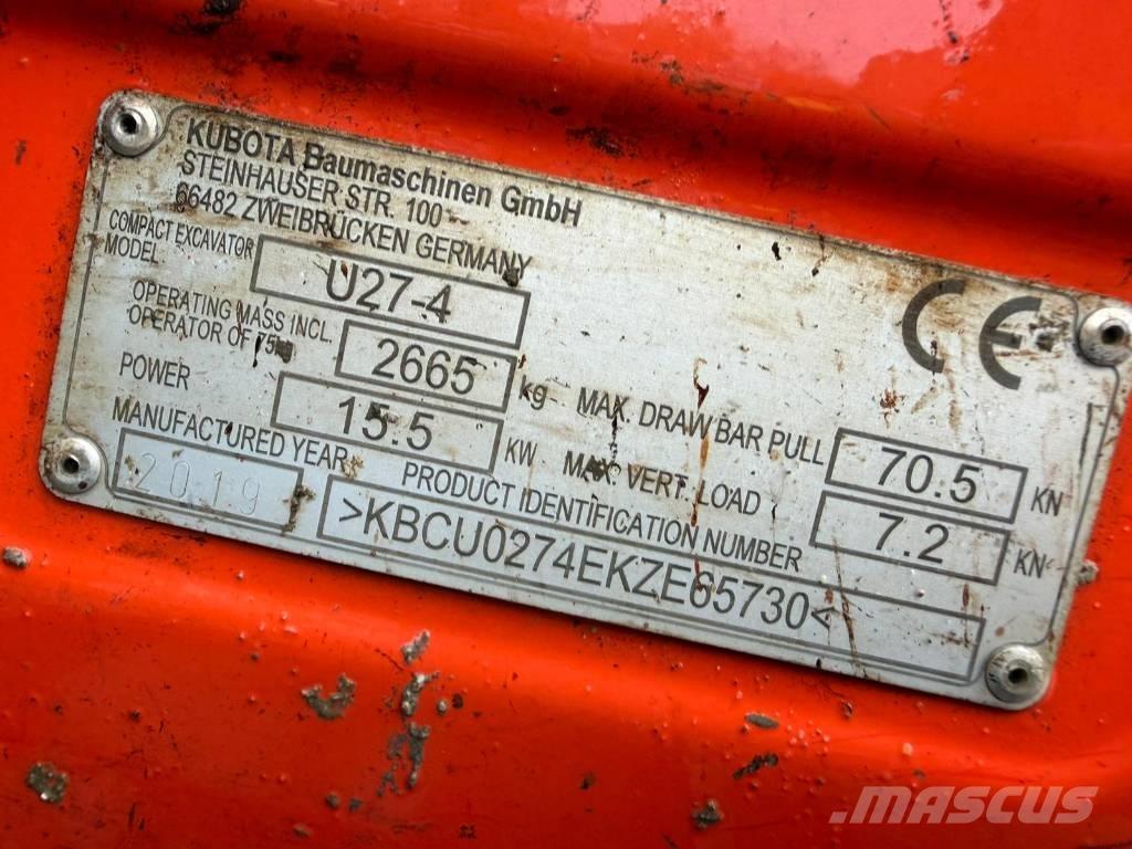 Kubota U 27-4 Mini bageri < 7t