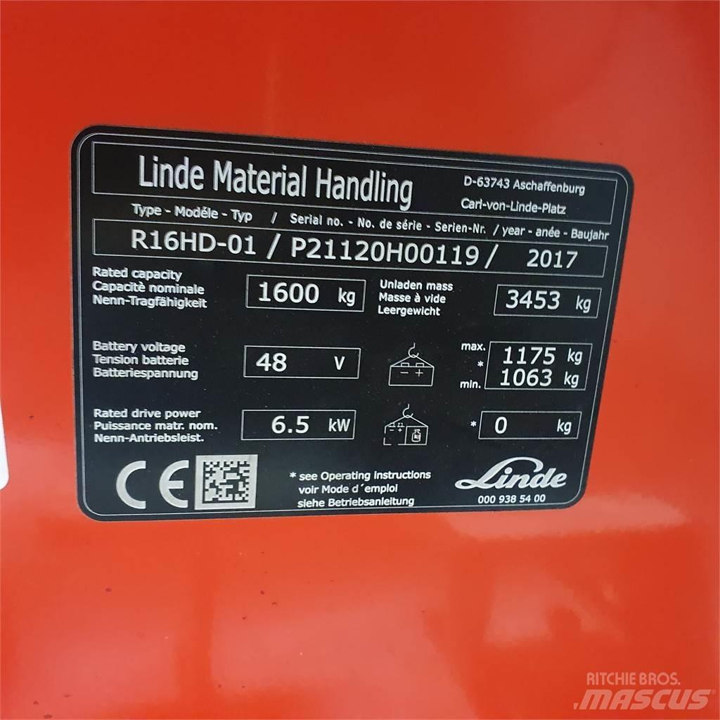 Linde R16HD Viljuškari sa pomičnim stupom