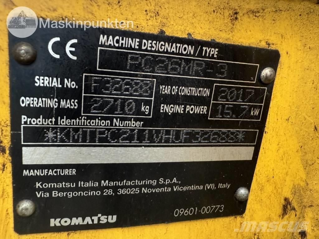 Komatsu PC 26 MR Mini bageri < 7t