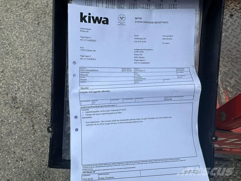 SkyJack SJ 16 Jarbolne penjajuće platforme