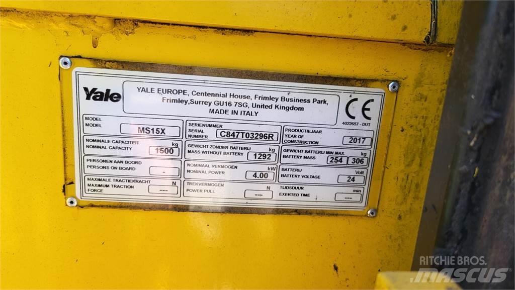 Yale MS15X 2017 Ručni električni viljuškar