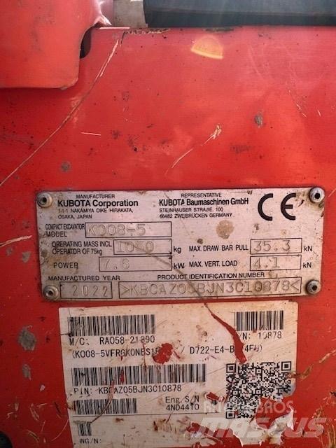 Kubota K 008-5 Mini bageri < 7t