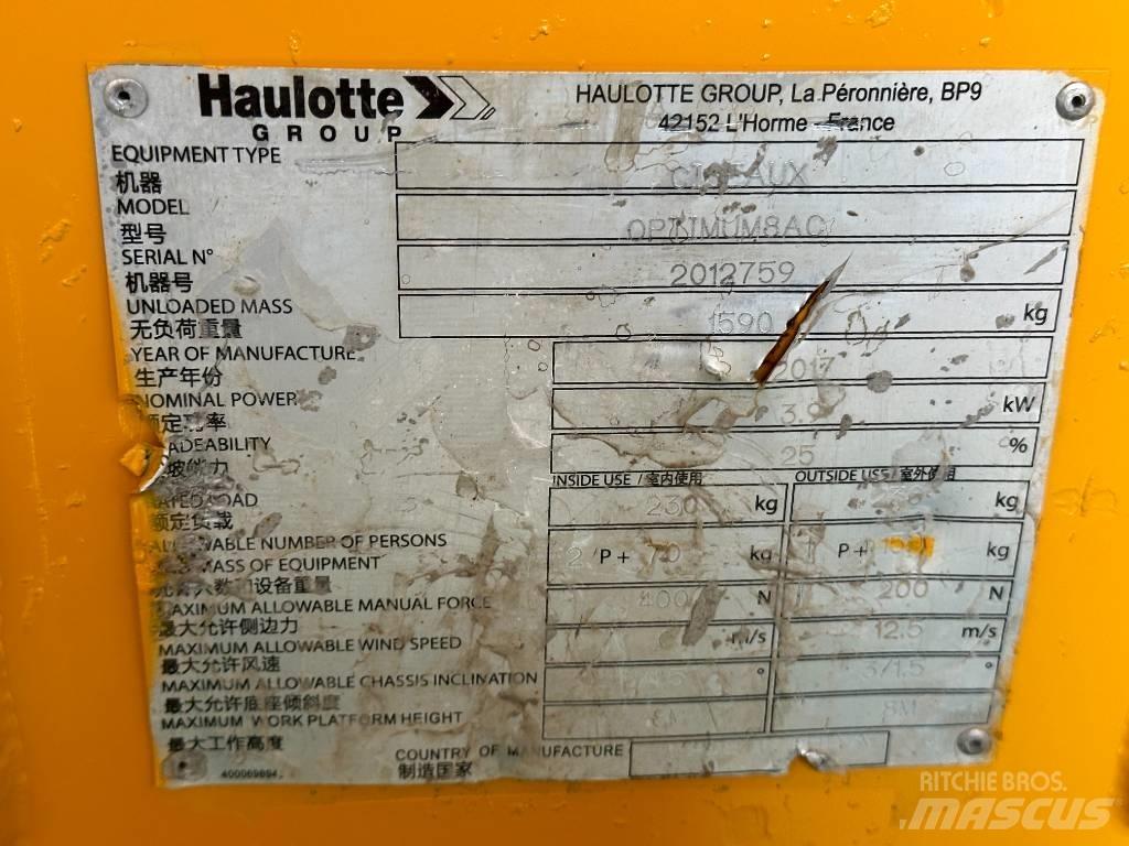 Haulotte OPTIMUM 8 Makazaste platforme