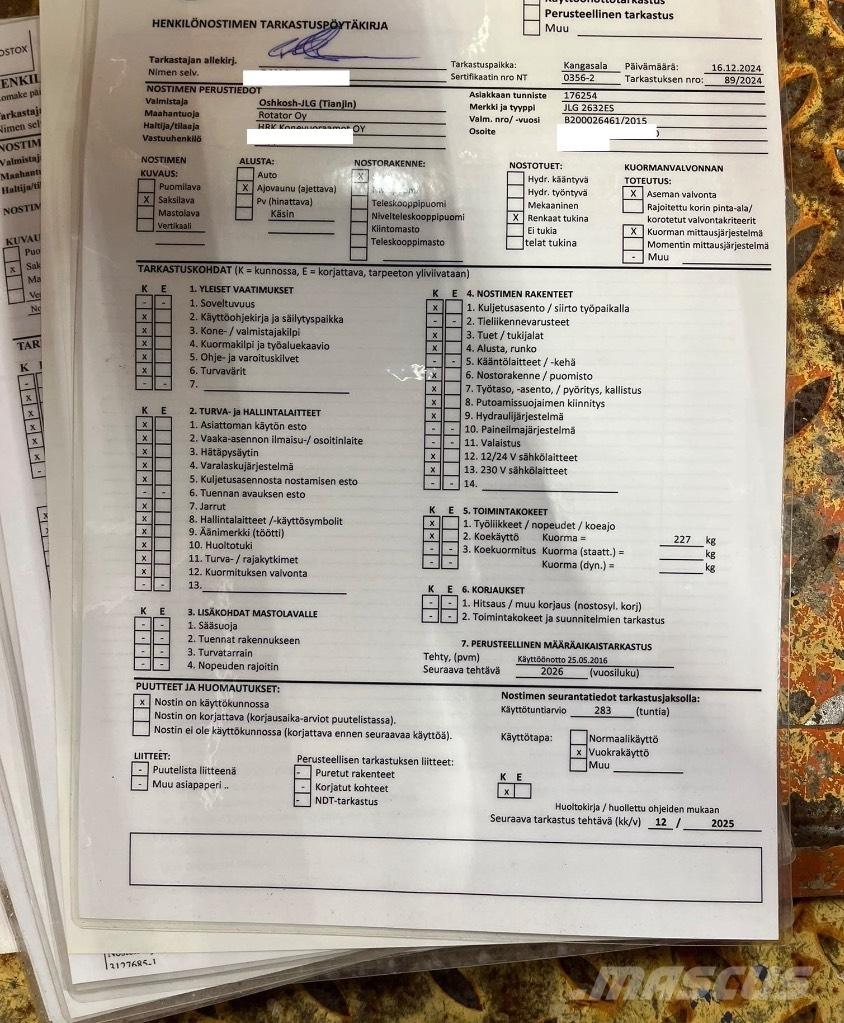 JLG 2630 ES Makazaste platforme