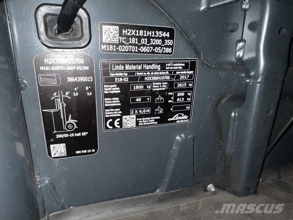Linde E 18 Električni viljuškari
