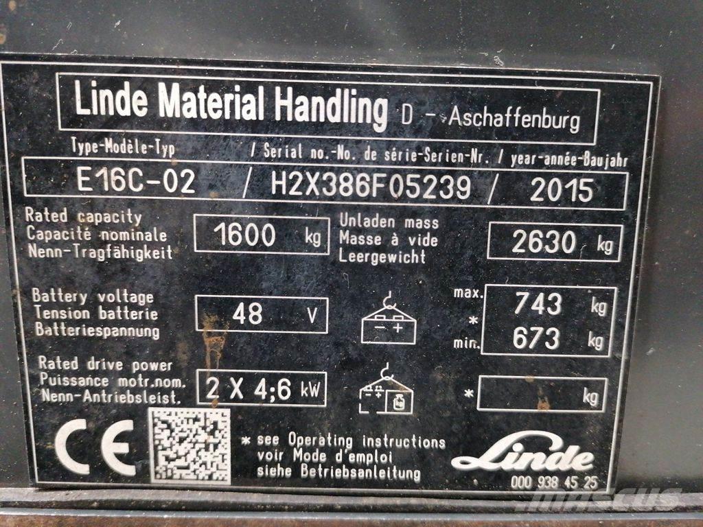 Linde E16C-02 Električni viljuškari