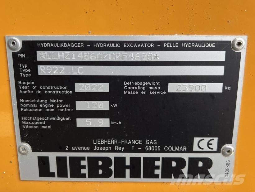 Liebherr R922 LC Bageri guseničari