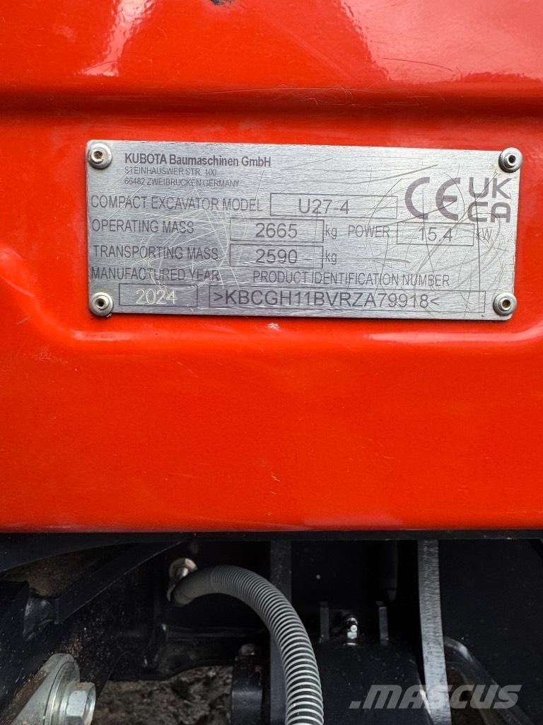 Kubota U 27-4 Mini bageri < 7t