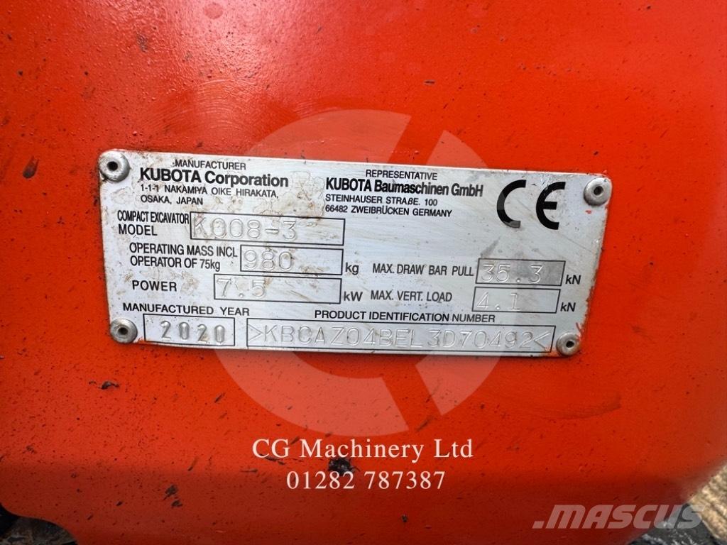 Kubota K 008-3 Mini bageri < 7t