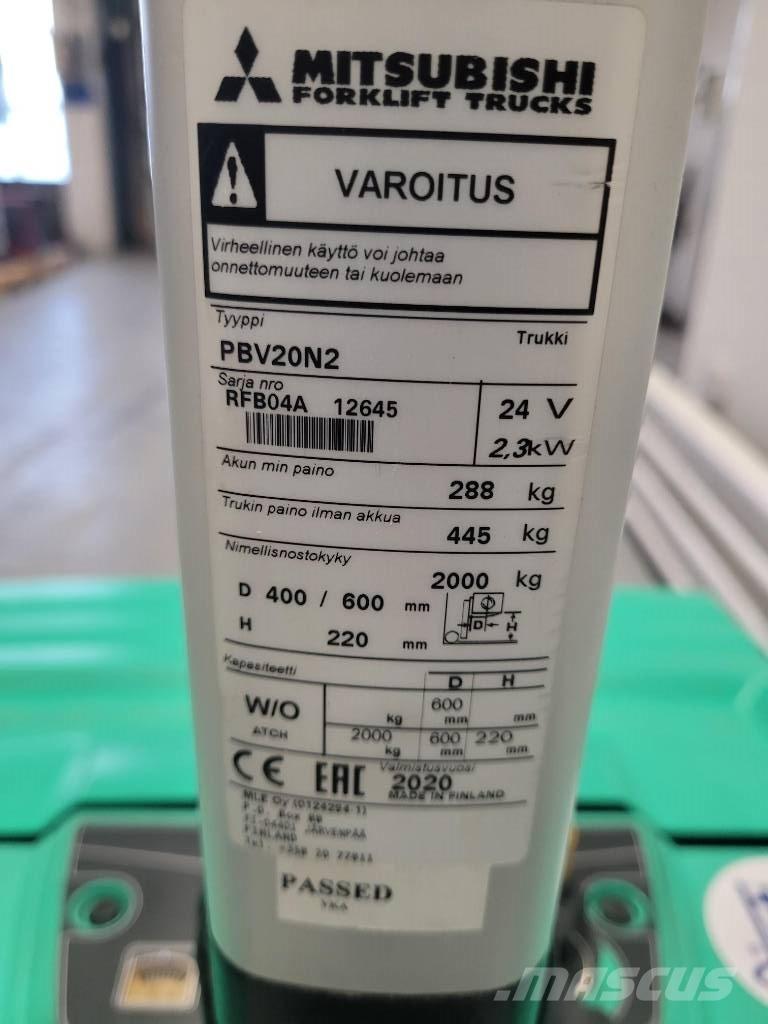 Mitsubishi PBV 20 N2 Nisko podizni električni viljuškar sa stajalištom