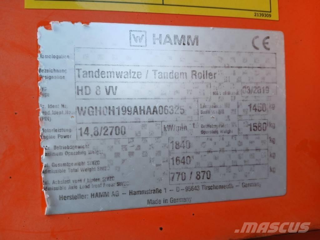 Hamm HD8 VV, Vält Valjci sa duplim bubnjem