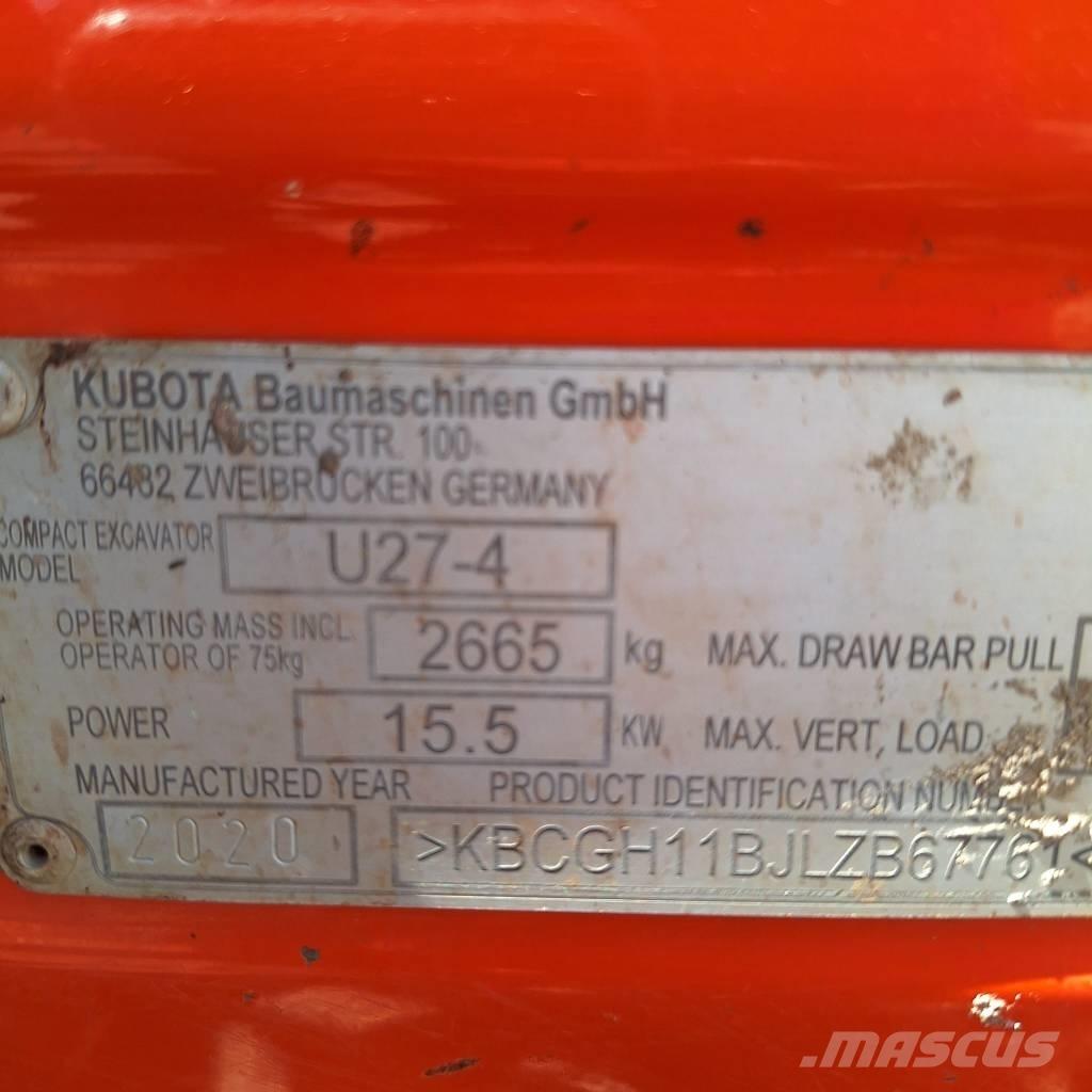 Kubota U 27-4 Mini bageri < 7t