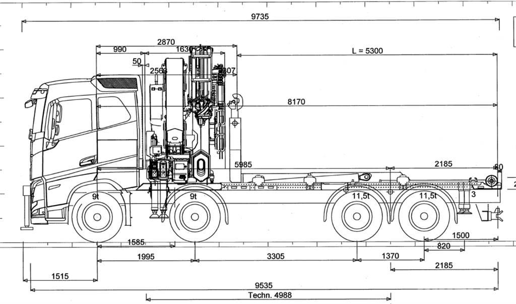 Volvo FH 540 8X4 Kamioni sa kranom