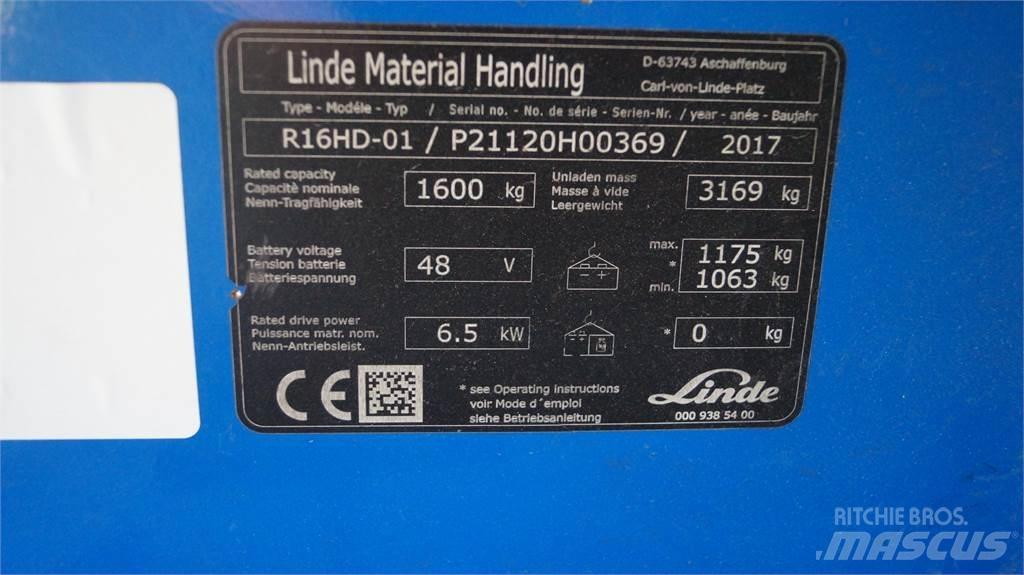 Linde R16HD Viljuškari sa pomičnim stupom
