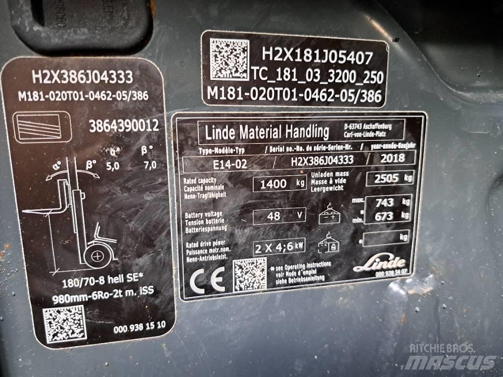 Linde E 14 EVO Električni viljuškari