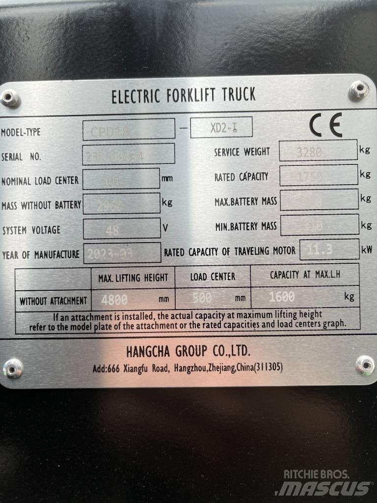 Hangcha CPD18-XD2-I Električni viljuškari