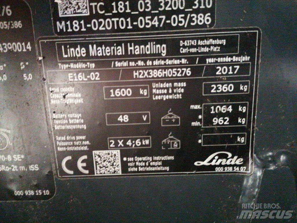 Linde E16L-02 Električni viljuškari