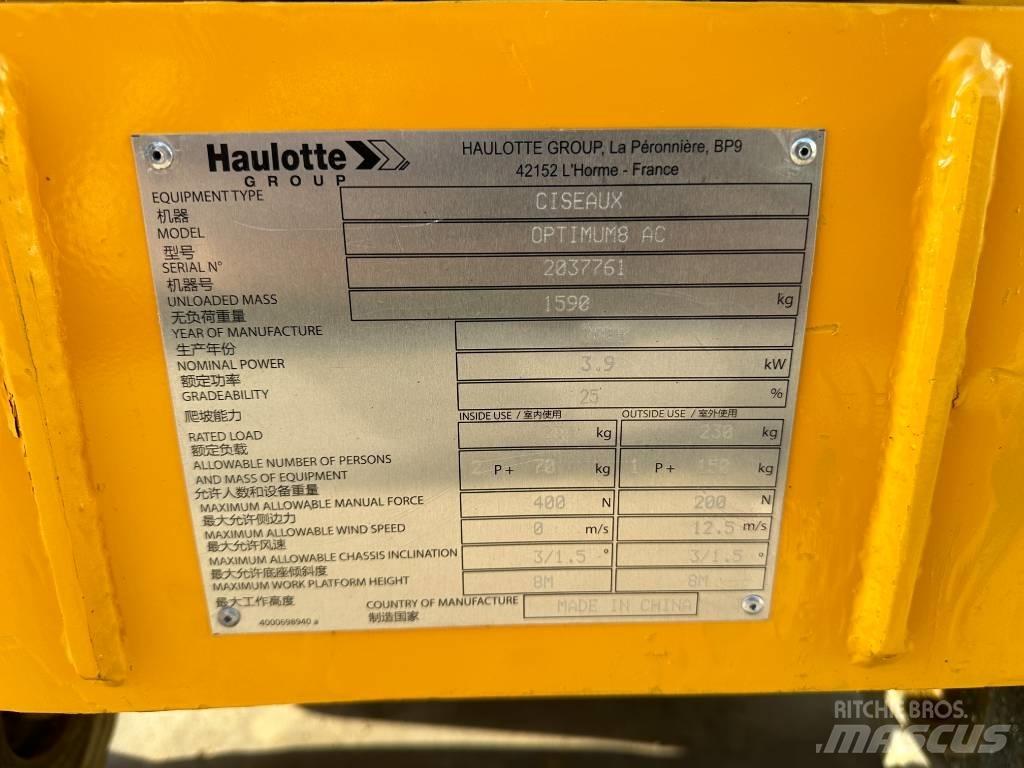 Haulotte OPTIMUM 8 Makazaste platforme