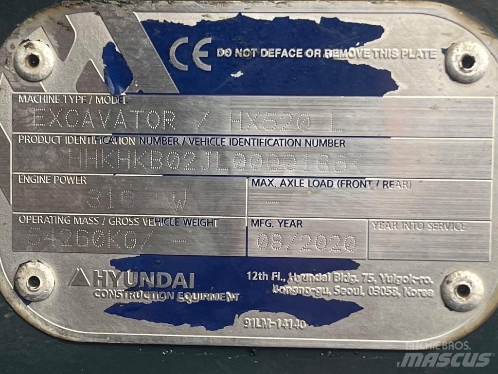 Hyundai HX 520 L Bageri guseničari