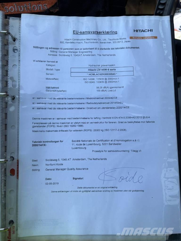 Hitachi ZX 145 W-6 Bageri točkaši