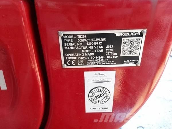 Takeuchi TB 230 Mini bageri < 7t