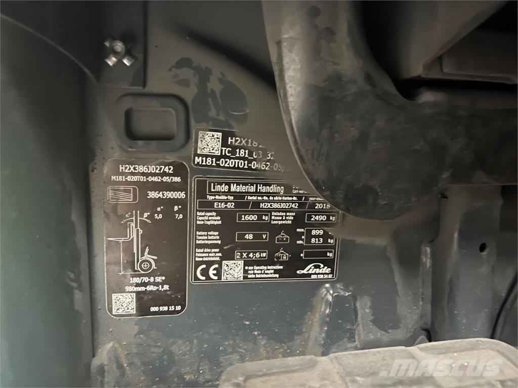 Linde E16-02 Električni viljuškari