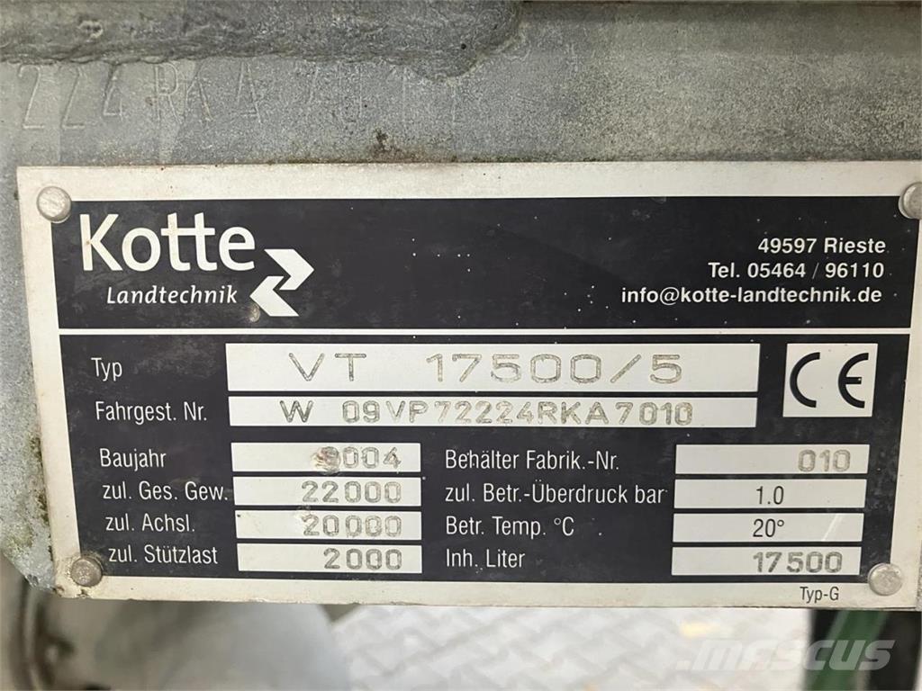 Kotte VT17500 Cisterne za djubrivo