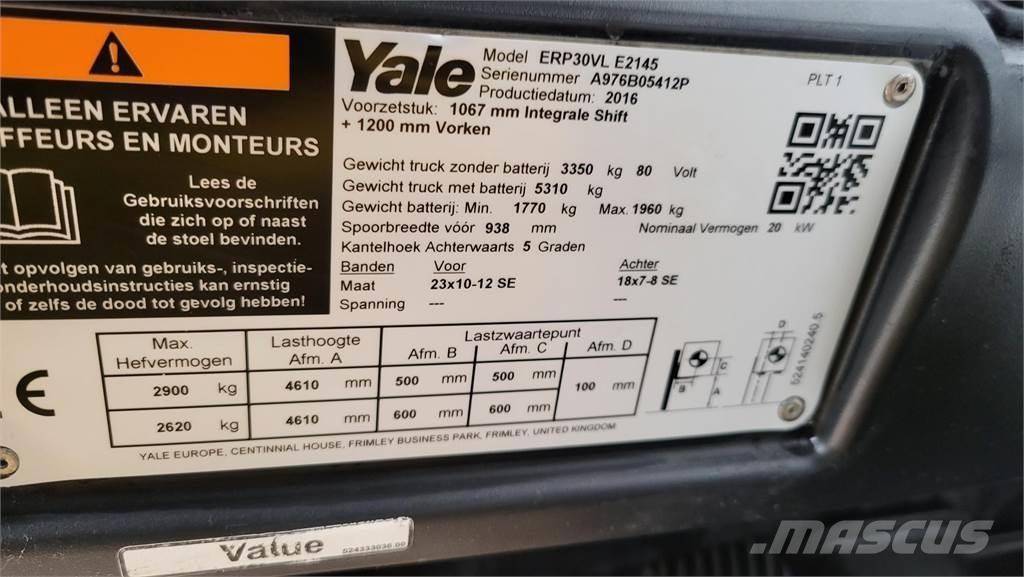 Yale ERP30VL 2016 Električni viljuškari