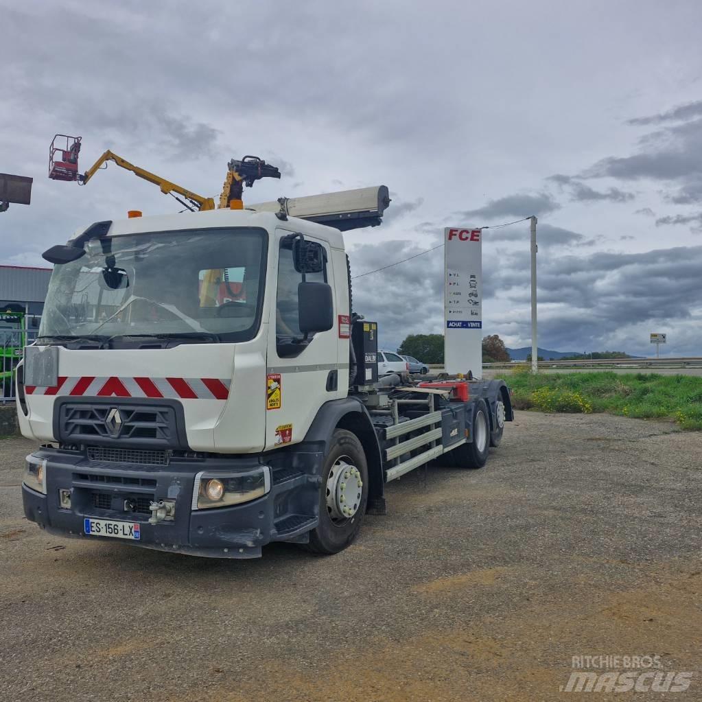 Renault D Wide 380 Rol kiper kamioni sa kukom za podizanje tereta