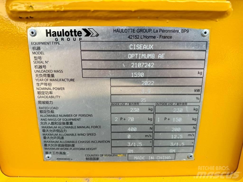 Haulotte OPTIMUM 8 Makazaste platforme