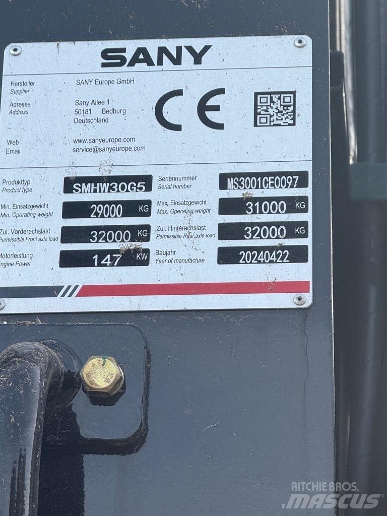 Sany SMHW 30 G5 Bageri za prenos primarnih/sekundarnih sirovina
