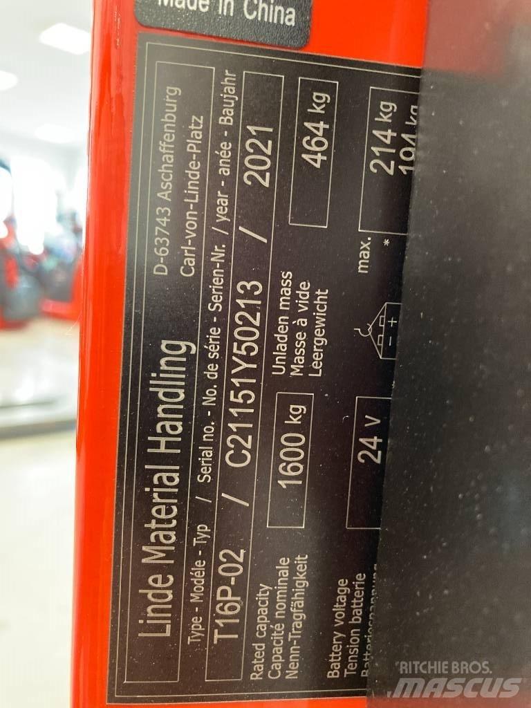 Linde T16P/1151-02 Nisko podizni električni viljuškar sa stajalištom