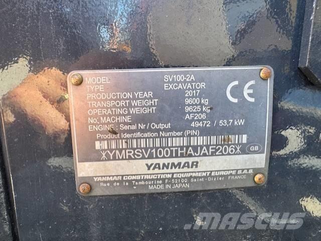 Yanmar SV100 -2A, ''SÅLD'' Midi bageri 7t – 12t