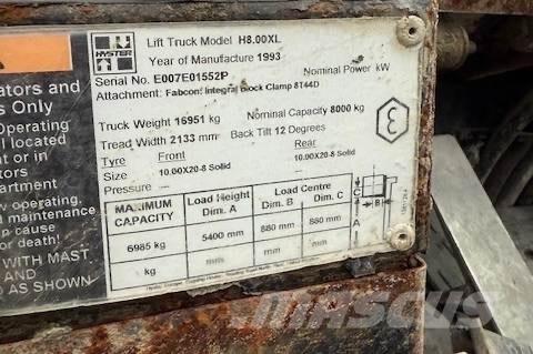Hyster H 8.00 XL 5 Dizelski viljuškari