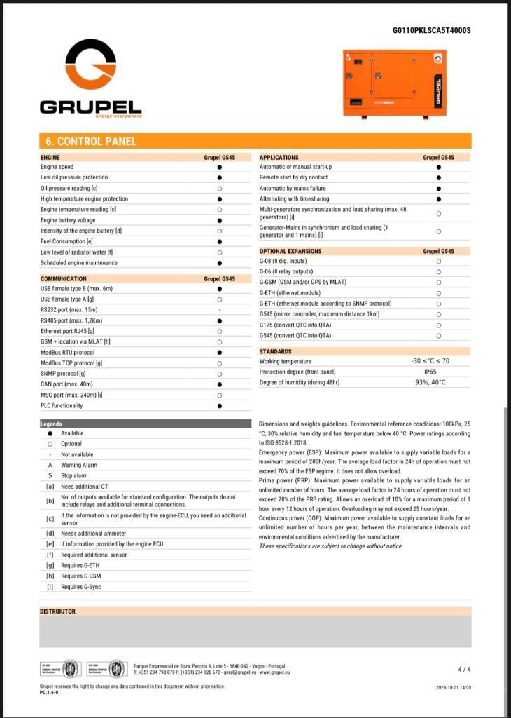  Grupel G545 Dizel generatori