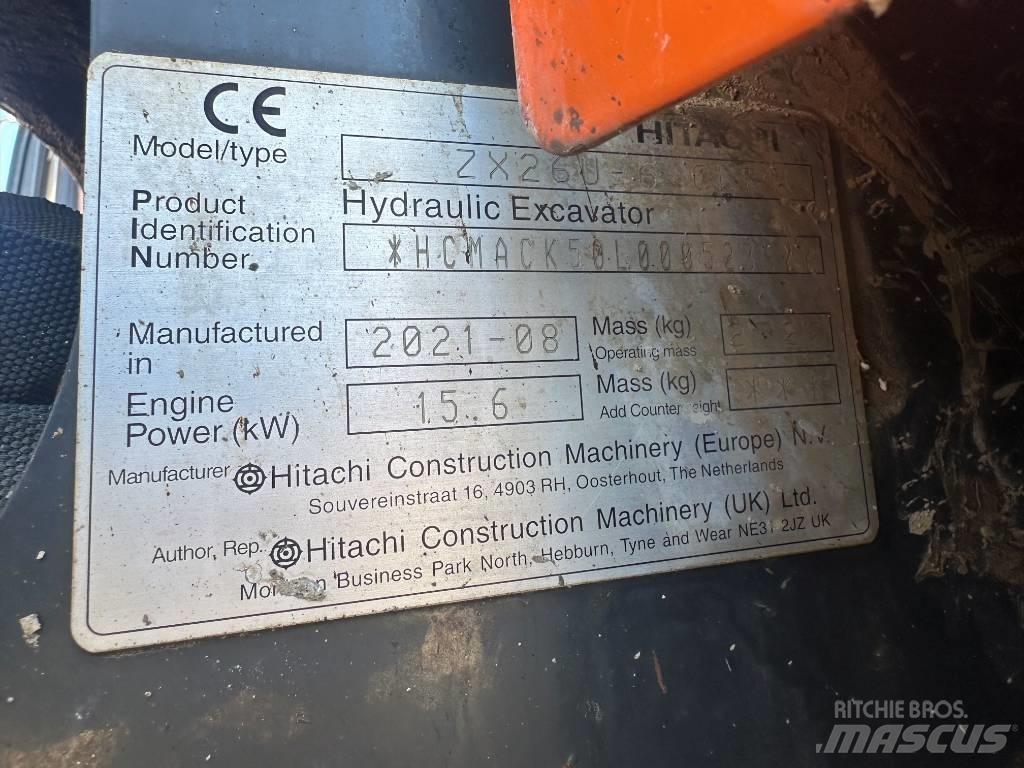 Hitachi ZX 26 U-6 Mini bageri < 7t