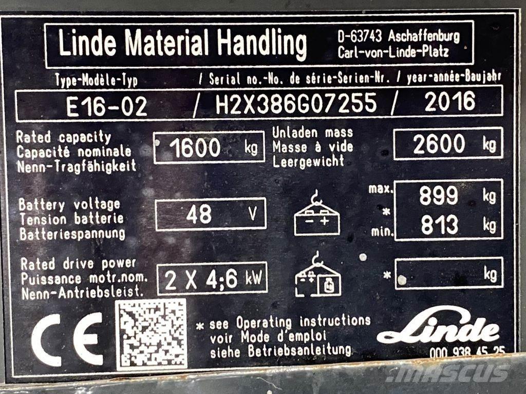 Linde E16-02 Električni viljuškari