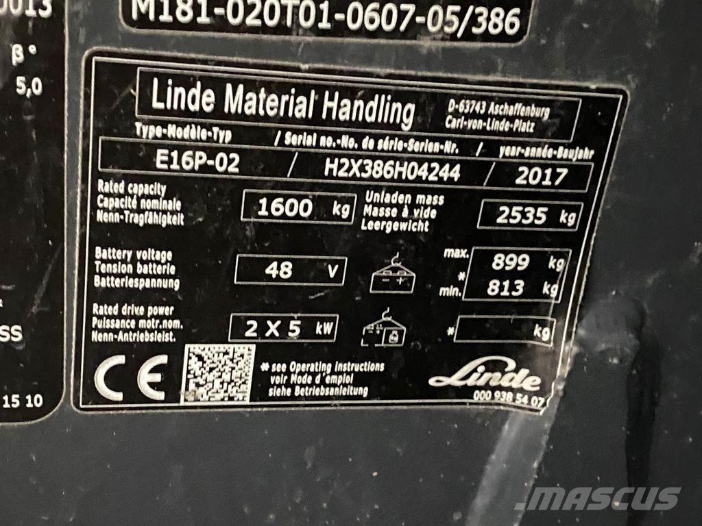 Linde E16P-02 Električni viljuškari