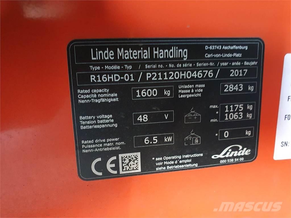 Linde R16HD Viljuškari sa pomičnim stupom