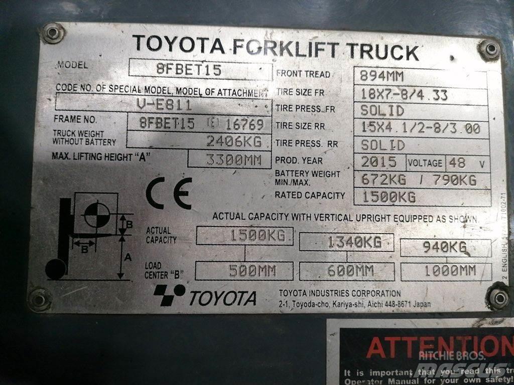 Toyota 8FBET15 Električni viljuškari