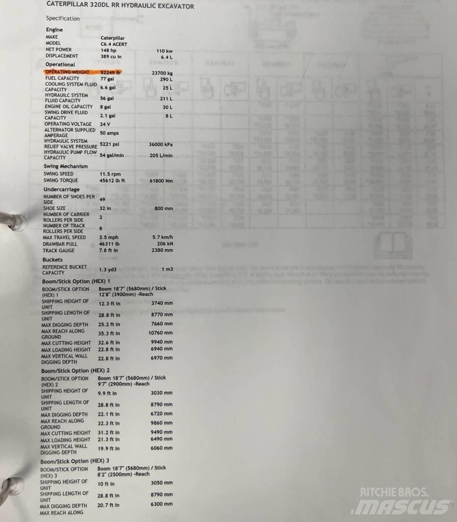 CAT 320 D L Bageri guseničari