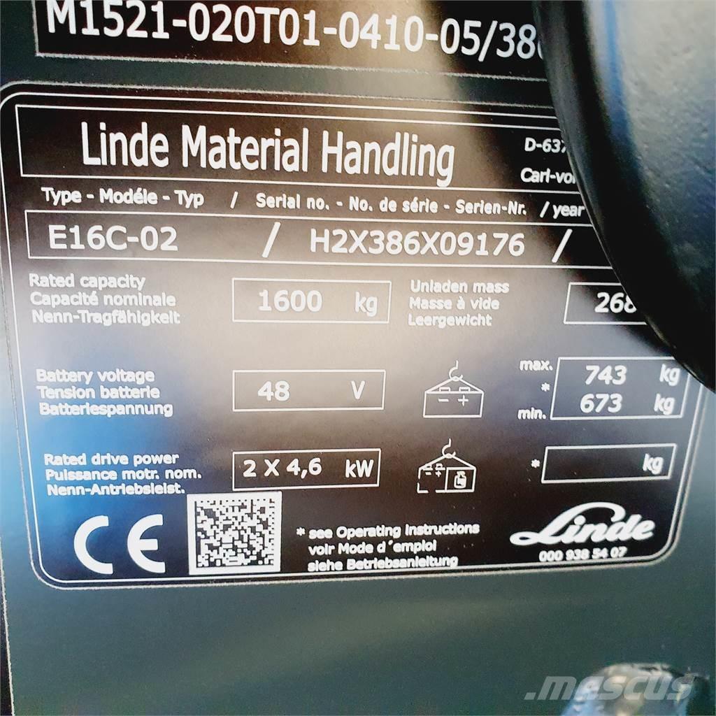 Linde E16C Električni viljuškari